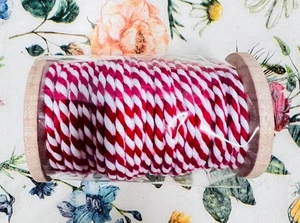 Rot & Weiß Zucker Papier Garn 45 Fuß auf Holzspule - Bild 1 von 2
