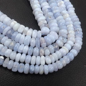 Perline agata pizzo blu 8 pollici filo 9-10 mm rondelle perline lisce per gioielli - Foto 1 di 7