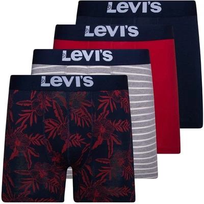 Новый Levi's трусы-боксеры 4 упаковки мужское нижнее белье хлопок многоцветный маленький - Изображение 1 из 4