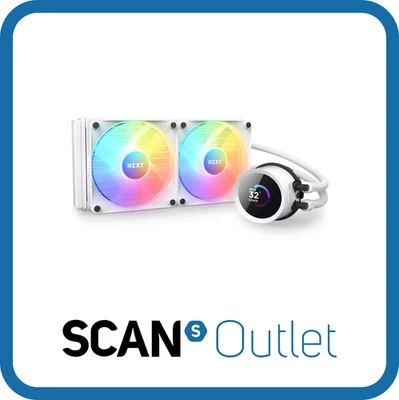 NZXT Kraken 240 RGB White, 240mm All-In-One Hydro CPU Cooler, 2x 120mm RGB PWM F - Image 1 of 3