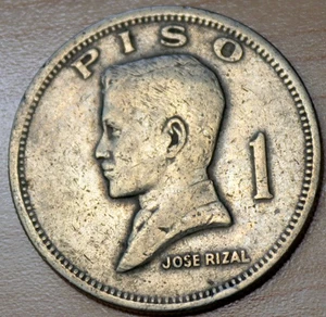 1972 Philippinen 1 Piso Jose Rizal Kupfer-Nickel-Zink - Bild 1 von 2