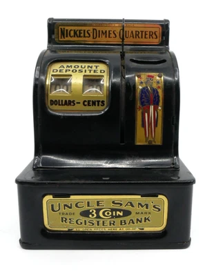 Banco de registro de monedas de 3 centavos de níquel de colección del Tío Sam juguete duradero negro Foto 1 de 4