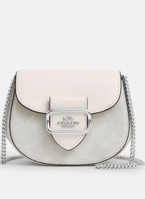 Bolso Bandolera Coach Morgan Tarjetero con Cadena Desmontable Plateada Foto 1 de 4