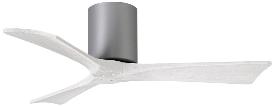 42-дюймовый никелевый и белый потолочный вентилятор Matthews Irene 3H с дистанционным управлением - Изображение 1 из 1
