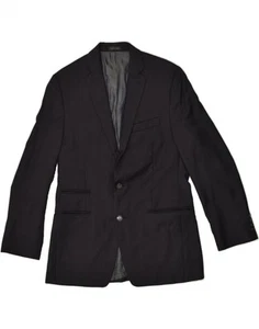 CALVIN KLEIN Mens 2 Button Blazer Jacket UK 40 Large Navy Blue Check Wool KX06 - Picture 1 of 3