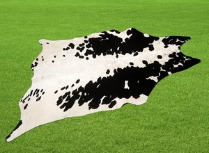 100% Genuine Cow hide Rug Area Carpet Skin Leather 15.67 sq.feet (48"x47") A-314 - Picture 1 of 3