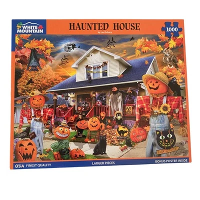 White Mountain Haunted House Lori Schory 1000 Pieces Puzzle Complete - Image 1 of 4