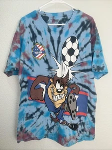 T-shirt Looney Tunes X Team USA XL calcio grafica blu chiaro tie dye olimpiadi - Foto 1 di 3