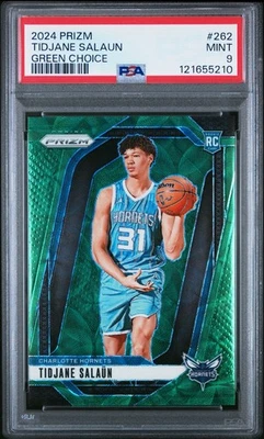 Panini Prizm 2024 - Tidjane Salaun #262 RC - Green Choice/8 - PSA 9 como nuevo Foto 1 de 2