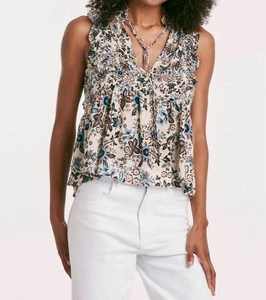 NWT Another Love Oona Ruffle Flutter Women's Floral Sleeveless tank top Size L - Picture 1 of 7