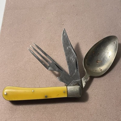 CUCHILLO RANURA HOBO VINTAGE KA-BAR KABAR UNION CUT CO HORQUILLA 3 PIEZAS AÑOS 50 Foto 1 de 4