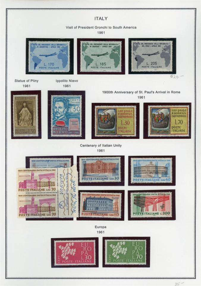 ITALY Selections on Steiner Album Page Lot #91 - SEE SCAN - $$$ - Image 1 of 1