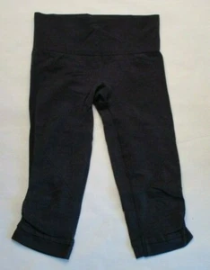 LULULEMON EBB AND FLOW CROP PANTS INKWELL SEAMLESS YOGA RUNNING LOUNGE EUC sz 4 - Picture 1 of 10