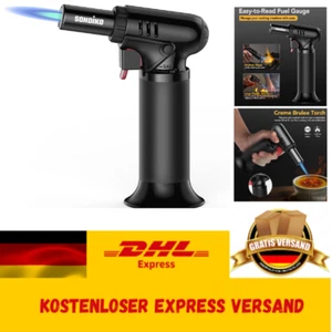Flambierbrenner Bunsenbrenner Creme Brulee - Nachfüllbar mit Anzeige - Bild 1 von 8