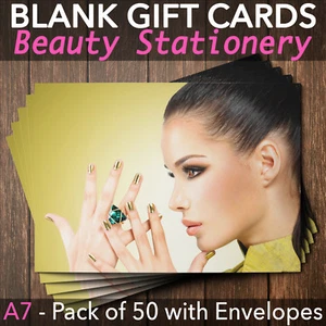 Geschenkgutscheinkarte Beauty Make Up Salons Spa Friseure Therapie x50 + Umschläge - Bild 1 von 10