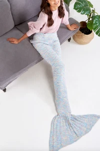 Nueva manta de sirena tejida multicolor para mujer. Ropa para el hogar acogedora. Talla única - Imagen 1 de 3