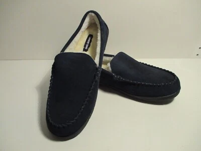 LAND END МУЖСКИЕ ПУШИСТАЯ ПОДКЛАДКА ЗАМШЕВЫЕ МОКАСИНЫ ТАПОЧКИ ОБУВЬ РАЗМЕР 10 М НОВЫЙ ТЕМНО-СИНИЙ - Изображение 1 из 4