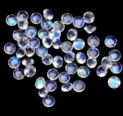 AAA Grede Natural Moonstone Faceted Cut Round Shape Calibrated gemstone 3mm-15mm - Image 1 of 4