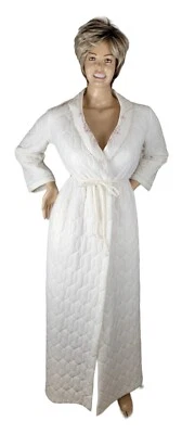Abrigo acolchado vintage Miss Elaine bata bordada cuello satinado unión talla M Foto 1 de 4