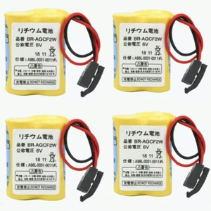 4pcs BR-AGCF2W 6V 2200mAh PLC Fanuc System Battery A98L-0031-0011 w/ Black Plug - Picture 1 of 6