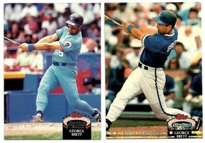 GEORGE BRETT 1992 TOPPS STADIUM CLUB 2 CARD LOT - #150 & #609 (MEMBERS CHOICE)