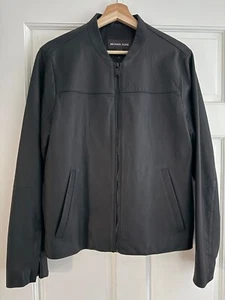 Michael Kors Men's Sheepskin Leather Racer Jacket - New With Tags! - Picture 1 of 5