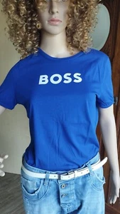 Damen Basic T-Shirt**BOSS**Logo-Print M royal blau aktuelle Kollektion NEUwertig - Bild 1 von 16