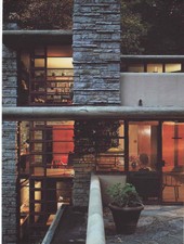 Frank Lloyd Wight interiors postcard Fallingwater 1935 Mill Run Pennsylvania 2