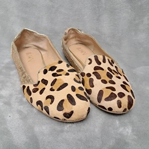 IMAN CHEETAH CALF HAIR & GOLD GLITTER SLIP ON LOAFER LEATHER SHOES SIZE 8M - Picture 1 of 9