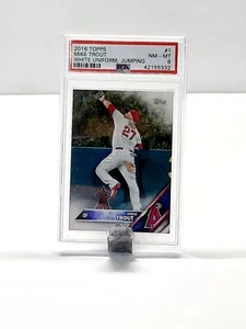 2016 Topps Mike Trout White Uniform, Jumping #1 PSA Graded 8 Rookie Of The Year! - Picture 1 of 2
