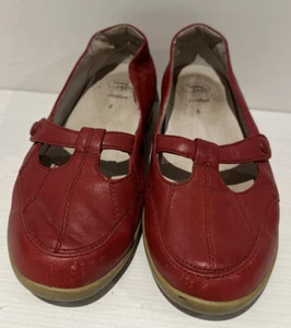 Homyped Chloe Size 5 Ladies Red Leather Loafer Slip On Flat Casual - Bild 1 von 9