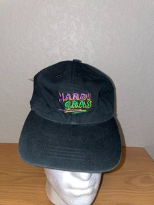 Y2K NWT Mardi Gras Louisiana Black Hat Headwear 2000s NEW Demi Tasse