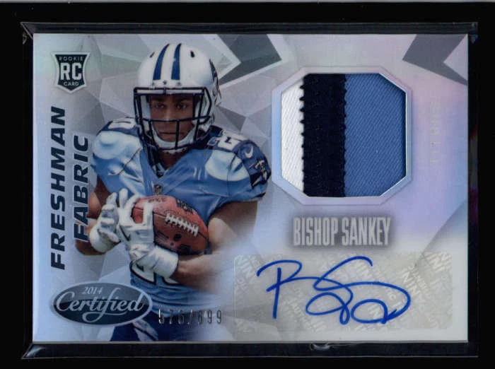 BISHOP SANKEY 2014 PANINI CERTIFIED 3-COLOR ROOKIE PATCH AUTO RC #576/699 AX4730 - Image 1 of 1