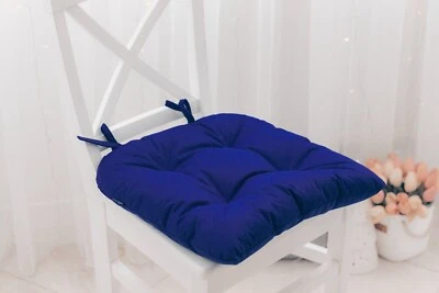 U-Shaped Chair Cushion with Ties — Royal Electric Blue - Image 1 of 4