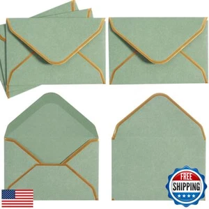 200 Pack Mini Envelopes Colorful Small Envelopes with Gold Border for Blank N - Picture 1 of 5