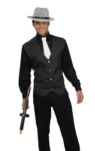 Gangster Set - Shirt Vest Tie - Black/White - Costume - One Size - Image 1 of 1