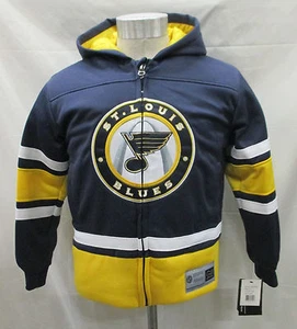 St. Louis Blues Youth Full-Zip Embroidered Hooded Jacket NHL Navy Blue - Picture 1 of 4