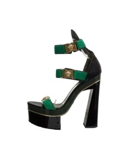 S/S 2016 New Versace Military Green Platform Sandals Shoes mispaired 39 -40 - Picture 1 of 9