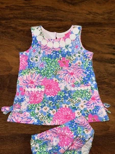 Lilly Pulitzer 6-12 Infant SPRING IN YOUR STEP BABY DRESS Knit Shift & Bloomers - Picture 1 of 5
