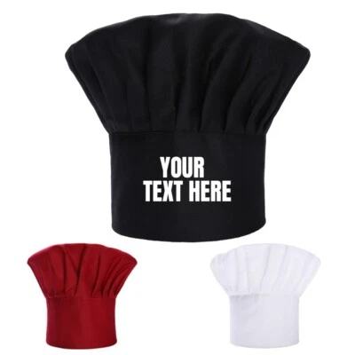Sombrero de chef bordado personalizado de 1 pieza con su nombre de texto, gorra de chef personalizada Foto 1 de 4