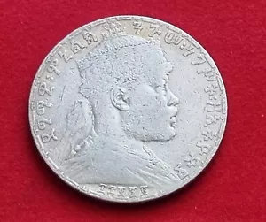 MONETA ARGENTO COIN ETHIOPIA ETIOPIA 1 UN BIRR MENELIK II° 1892 (1900) - ፲፰፻፺፪ - Foto 1 di 24