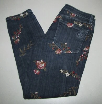Womens Laurie Felt Slim Leg Jeans. Size 10 (12) Blue w/ Embroidery. - Image 1 of 4