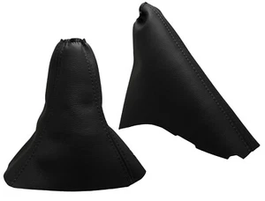 Black Stitch Fits OPEL OMEGA B FL (99-03) Gear and Handbrake Gaiter 100% Leather - Picture 1 of 1