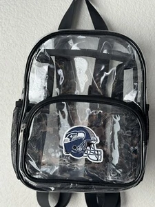 Seattle Seahawks Clear Backpack Book Bag /Game Day Bag, Stadium Approved - Picture 1 of 2