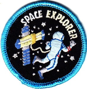 SPACE EXPLORER Iron On Patch Outer Space Astronaut - Picture 1 of 2