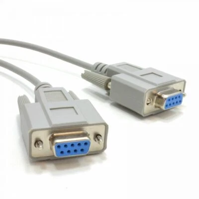 Serial RS232 Null Modem Cable DB9 Female to Female DB9F Pin 2 meters Lead - Image 1 of 2