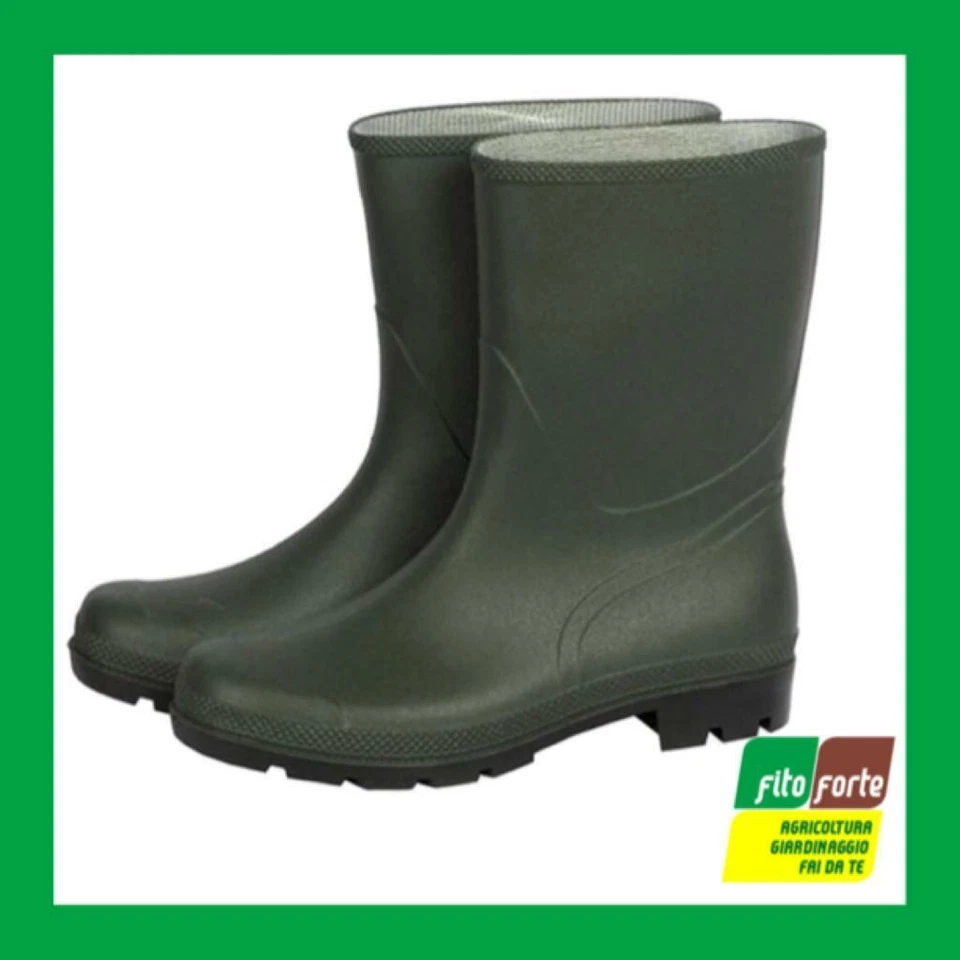 PAPILLON STIVALI BASSI DA LAVORO IN PVC TRONCHETTO VERDI SUOLA CARRARMATO ORTO AGRICOLI