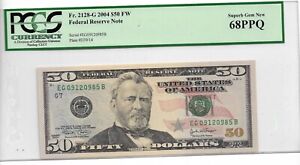 2004 $50 Federal Reserve Note FR 2128-G   PCGS 68 PPQ