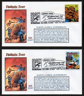USA, SCOTT #4159-D & 4159-N, SET OF 2 GLEN FDC COVERS THE THING 2007 SUPERHEROES - Image 1 of 3