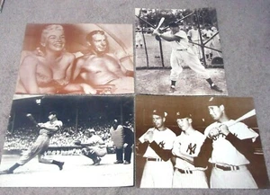 Lot (4) Markenlos Joe DiMaggio 11x14 Drucke mit Marilyn Monroe, Mantel, Williams - Bild 1 von 5